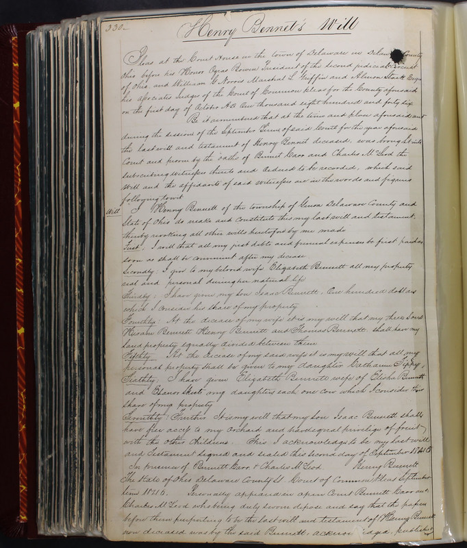 Delaware County Ohio Will Records Vol. 2 1835-1850 (p. 373)