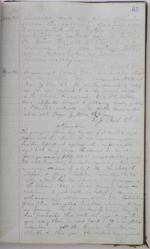 Sessional Records of the 1st Presbyterian Church of Trenton Delaware County Ohio 1873-1937 (p. 69)