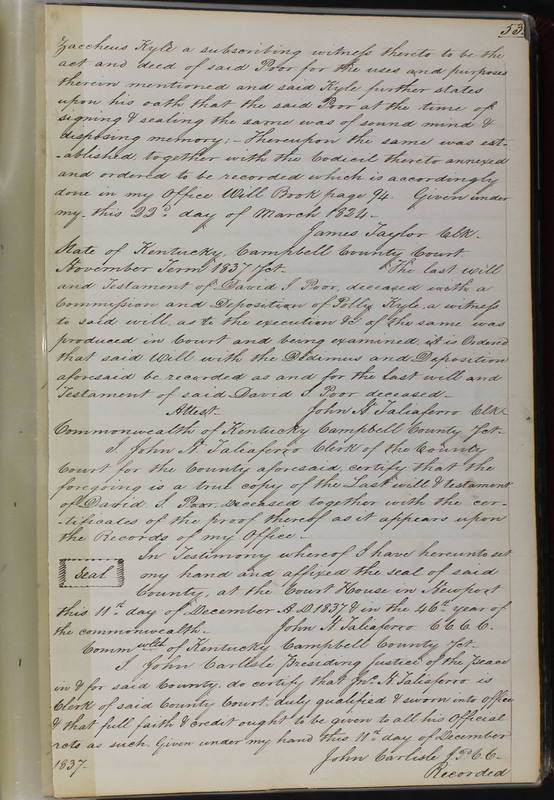 Delaware County Ohio Will Records Vol. 2 1835-1850 (p. 98)