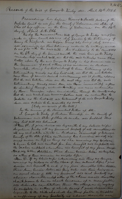 Delaware County Ohio Will Records Vol. 4 1859-1869 (p. 277)