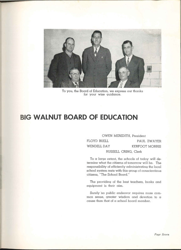 Big Walnut High School Yearbook. 1952: The Flame (p. 10)