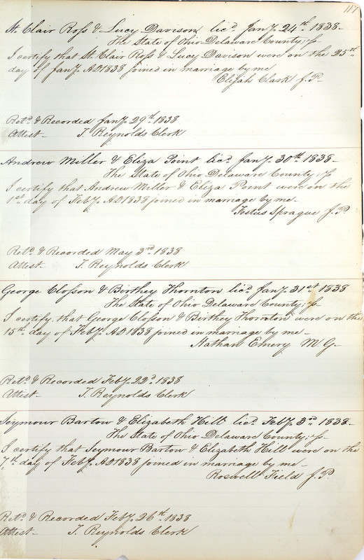 Marriage Records Vol.1 1835-1845 (p. 121)