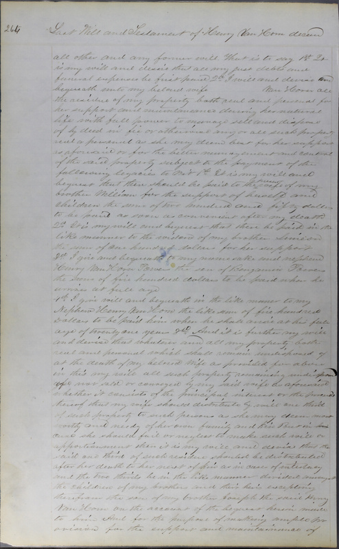 Delaware County Ohio Will Records Vol. 3 1850-1859 (p. 316)