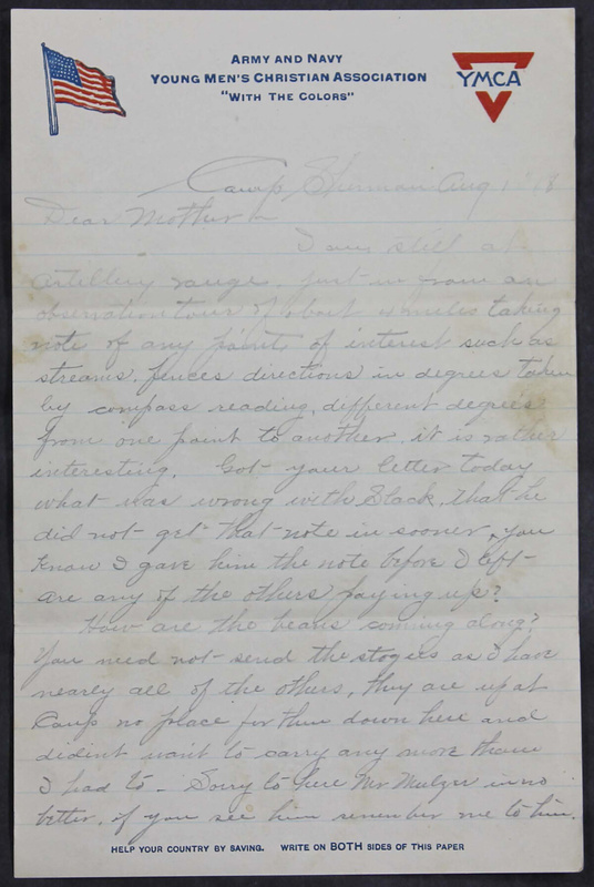 Charlie C. Bricker World War I Letters (p. 28)