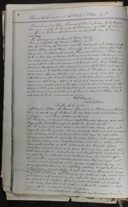 Delaware County Ohio Will Records Vol. 5 1869-1876 (p. 41)