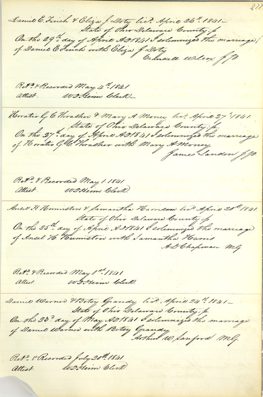 Marriage Records Vol.1 1835-1845 (p. 281)