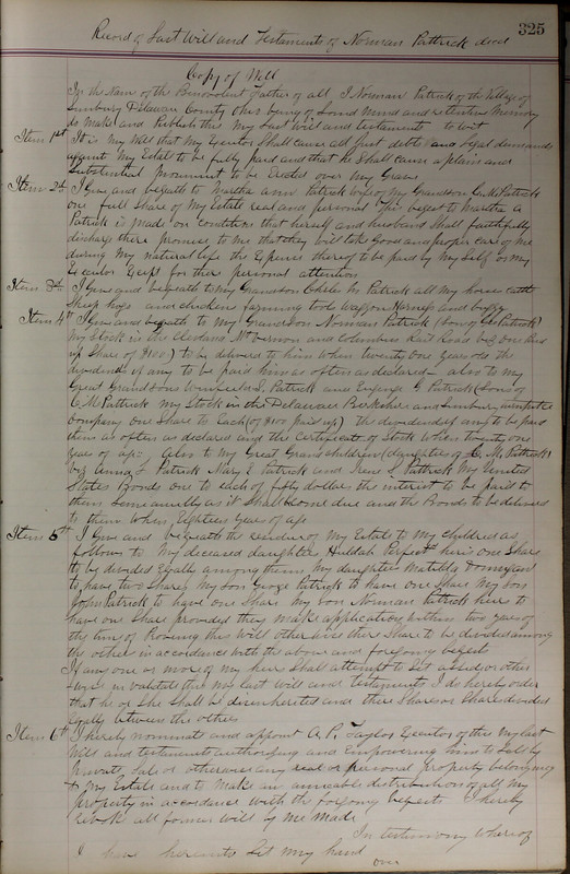 Delaware County Ohio Will Records Vol. 5 1869-1876 (p. 358)