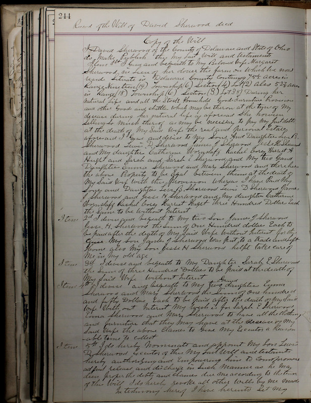 Delaware County Ohio Will Records Vol. 5 1869-1876 (p. 277)