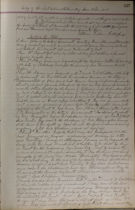 Delaware County Ohio Will Records Vol. 5 1869-1876 (p. 360)