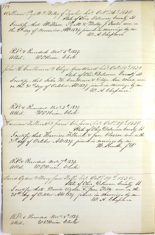 Marriage Records Vol.1 1835-1845 (p. 198)