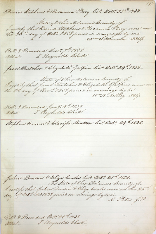 Marriage Records Vol.1 1835-1845 (p. 151)