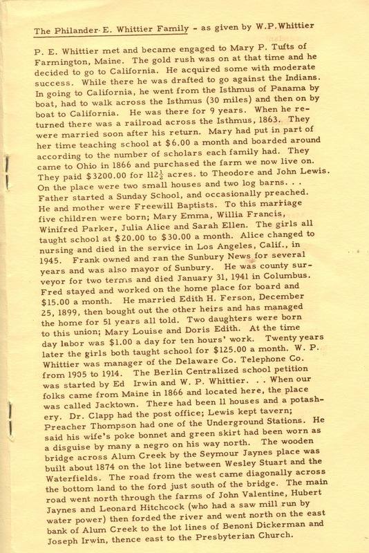 Berlin Township Program of the Delaware County Historical Society (p. 9)