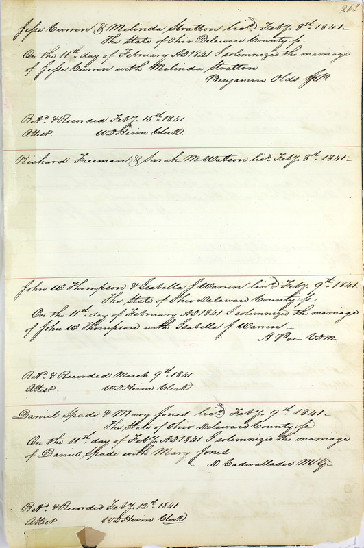 Marriage Records Vol.1 1835-1845 (p. 267)