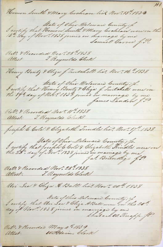 Marriage Records Vol.1 1835-1845 (p. 155)