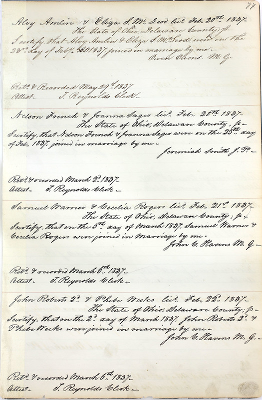 Marriage Records Vol.1 1835-1845 (p. 81)