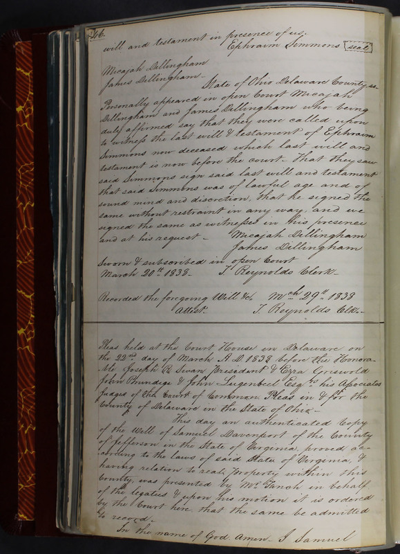 Delaware County Ohio Will Records Vol. 2 1835-1850 (p. 91)