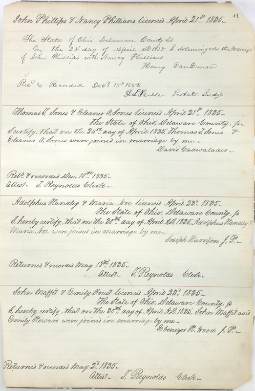 Marriage Records Vol.1 1835-1845 (p. 15)