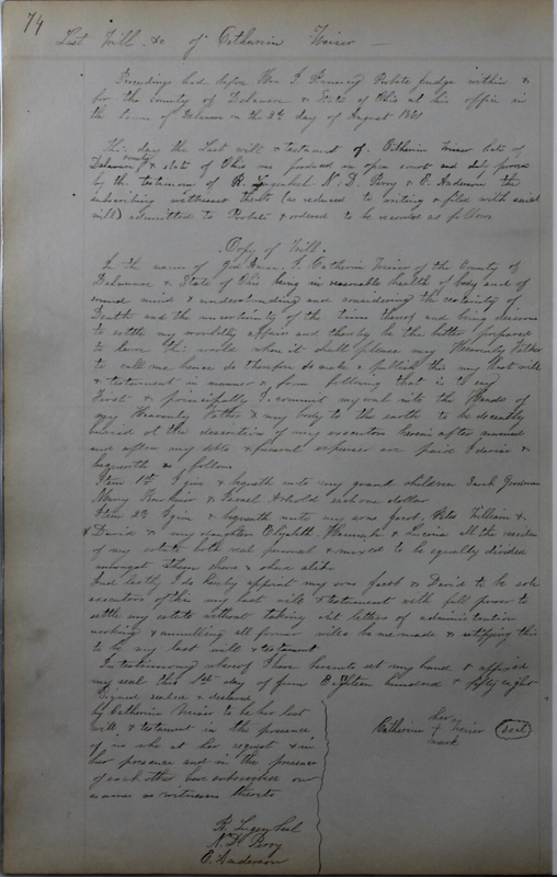 Delaware County Ohio Will Records Vol. 4 1859-1869 (p. 104)