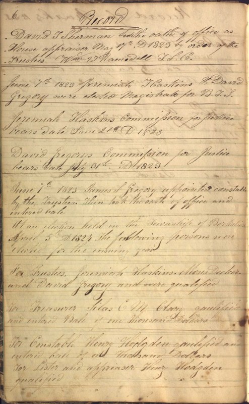 Record Book of Berkshire Township No. 2 1807-1843 (p. 12)