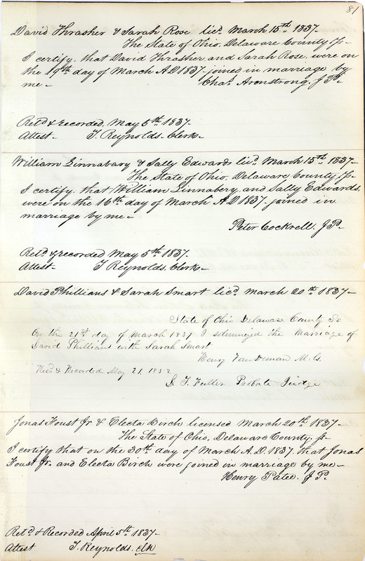 Marriage Records Vol.1 1835-1845 (p. 85)