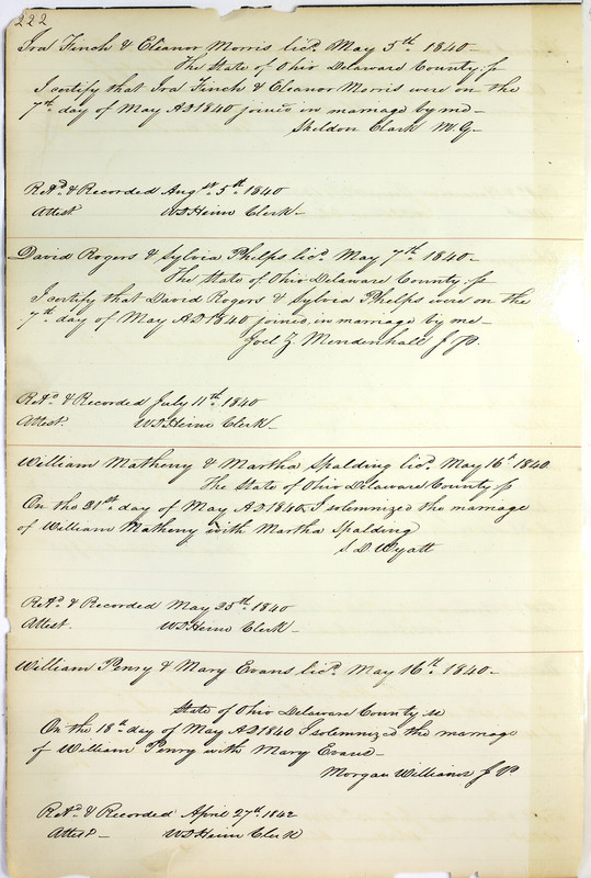 Marriage Records Vol.1 1835-1845 (p. 226)