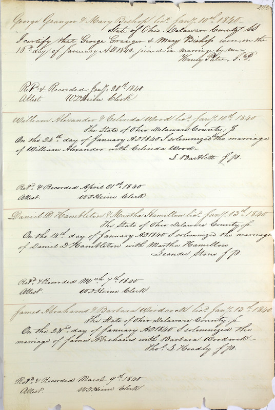 Marriage Records Vol.1 1835-1845 (p. 209)