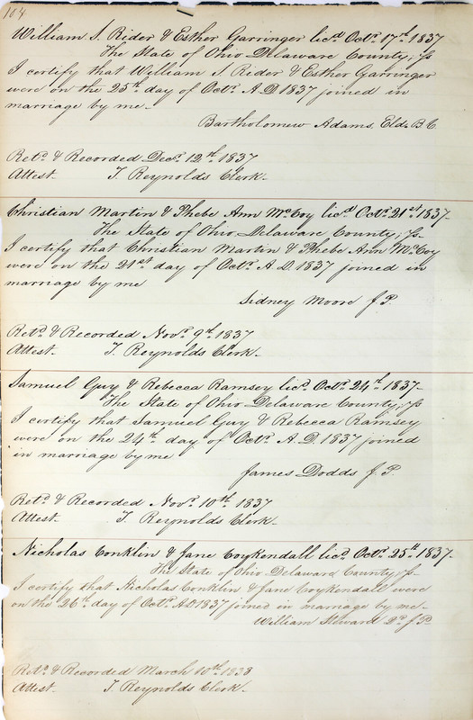 Marriage Records Vol.1 1835-1845 (p. 108)