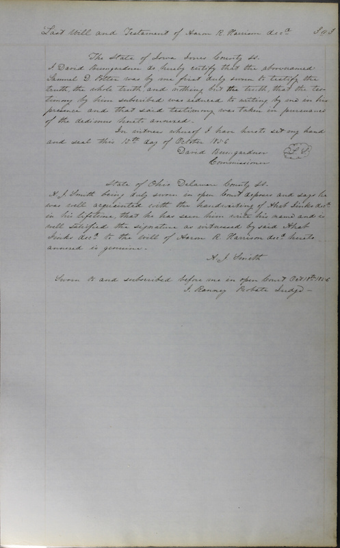 Delaware County Ohio Will Records Vol. 3 1850-1859 (p. 355)