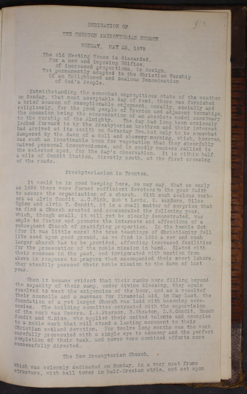 Sessional Records of the 1st Presbyterian Church of Trenton Delaware County Ohio 1873-1937 (p. 300)