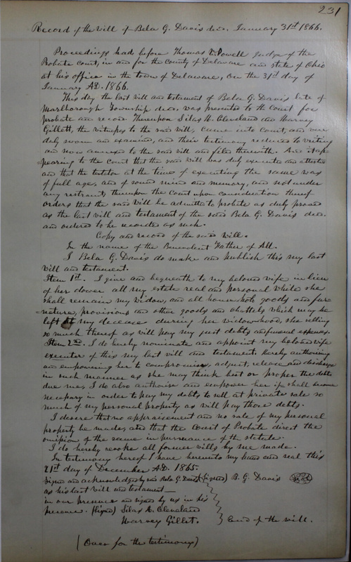 Delaware County Ohio Will Records Vol. 4 1859-1869 (p. 263)