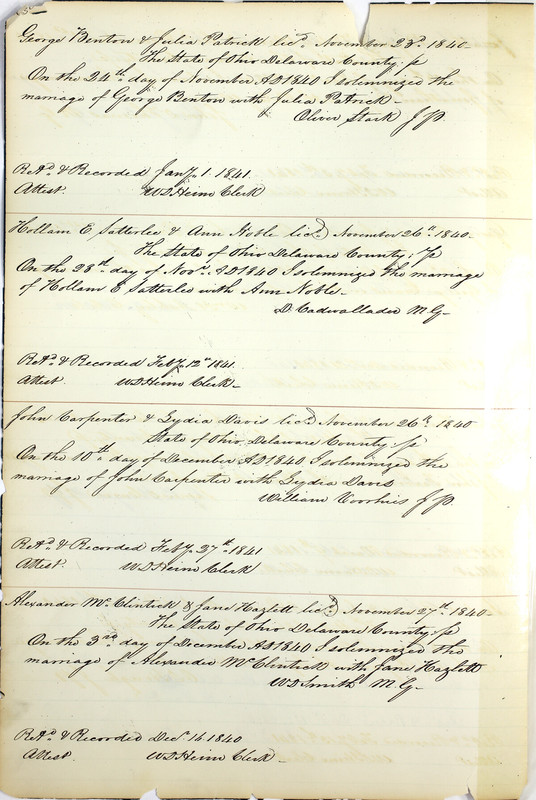 Marriage Records Vol.1 1835-1845 (p. 254)