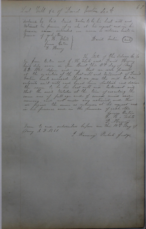 Delaware County Ohio Will Records Vol. 4 1859-1869 (p. 97)