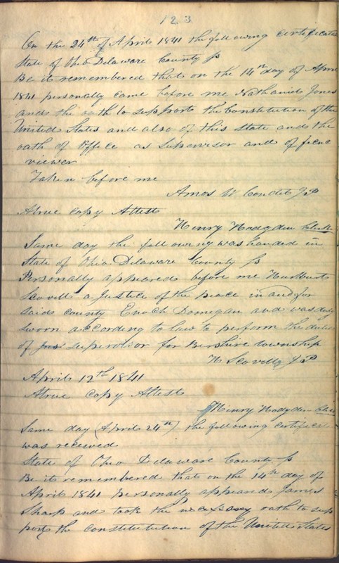 Record Book of Berkshire Township No. 2 1807-1843 (p. 137)