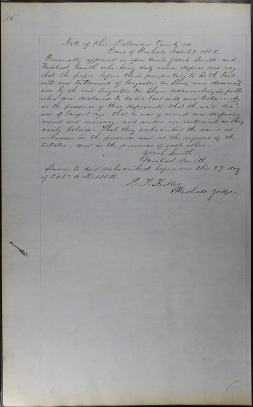 Delaware County Ohio Will Records Vol. 3 1850-1859 (p. 202)