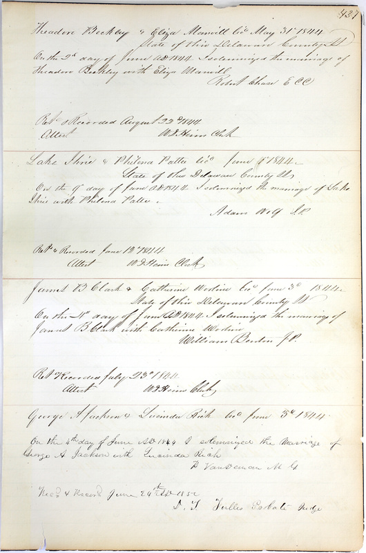 Marriage Records Vol.1 1835-1845 (p. 441)