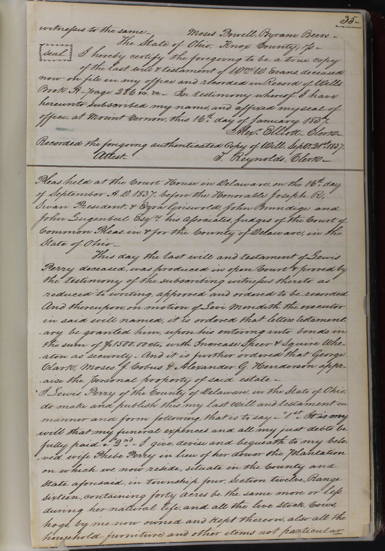 Delaware County Ohio Will Records Vol. 2 1835-1850 (p. 80)