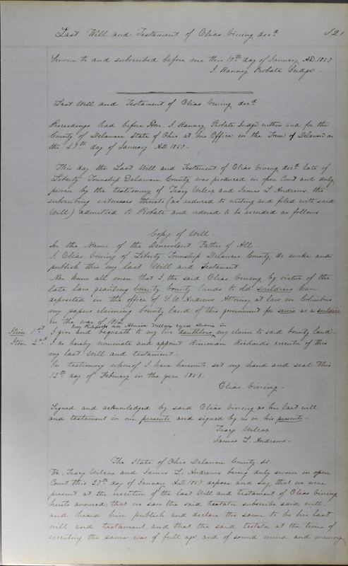 Delaware County Ohio Will Records Vol. 3 1850-1859 (p. 373)