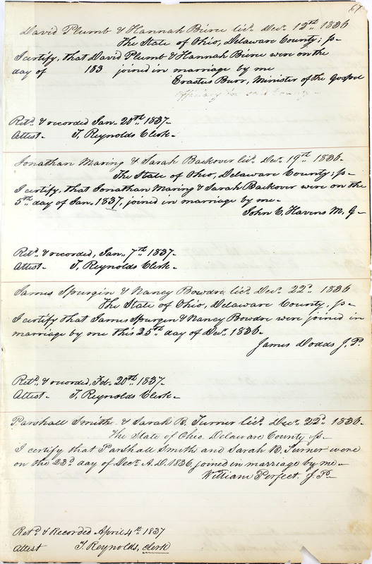 Marriage Records Vol.1 1835-1845 (p. 71)