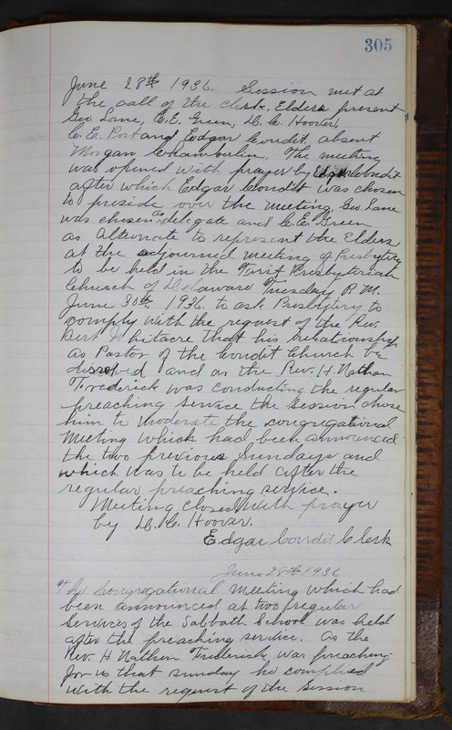 Sessional Records of the 1st Presbyterian Church of Trenton Delaware County Ohio 1873-1937 (p. 292)