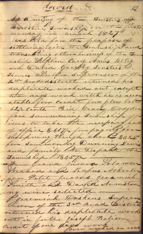 Record Book of Berkshire Township No. 2 1807-1843 (p. 25)