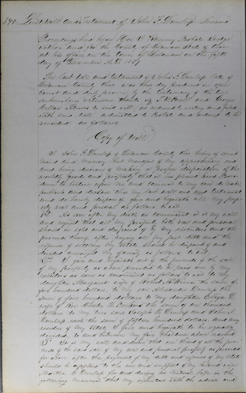 Delaware County Ohio Will Records Vol. 3 1850-1859 (p. 429)