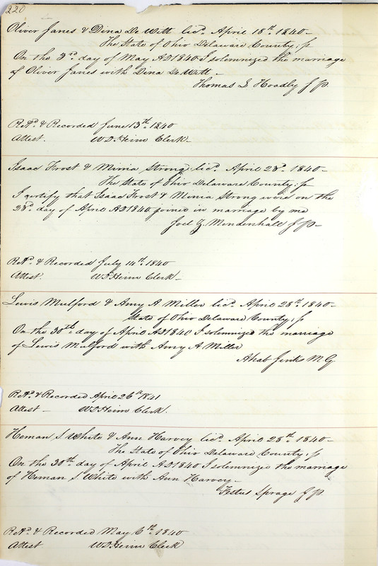 Marriage Records Vol.1 1835-1845 (p. 224)