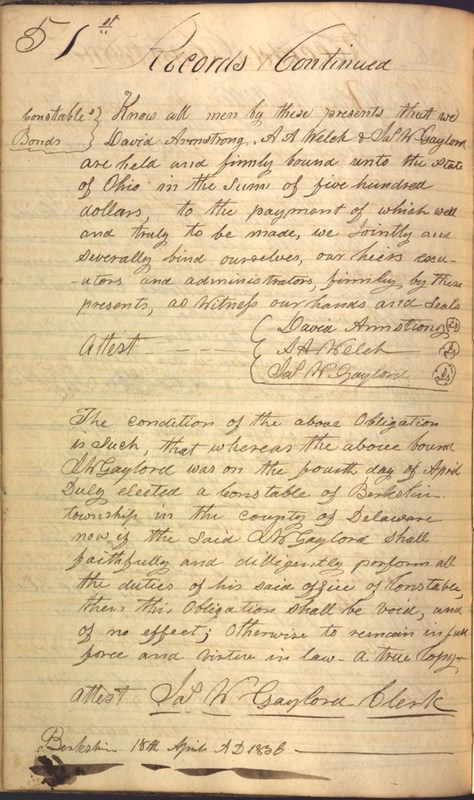 Record Book of Berkshire Township No. 2 1807-1843 (p. 64)