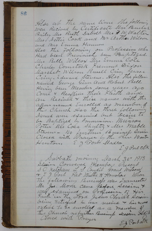 Sessional Records of the 1st Presbyterian Church of Trenton Delaware County Ohio 1873-1937 (p. 90)