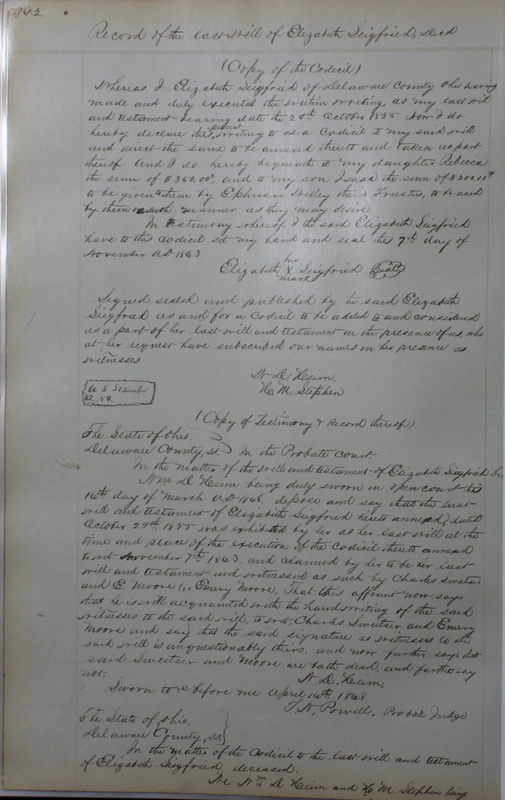 Delaware County Ohio Will Records Vol. 4 1859-1869 (p. 424)