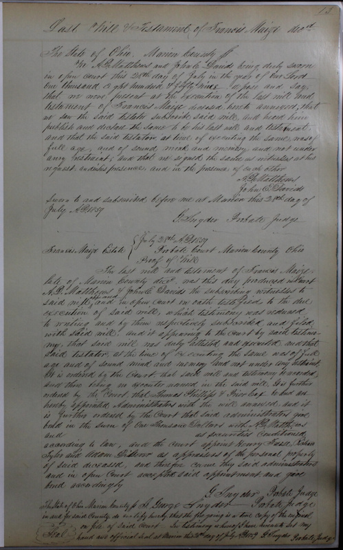 Delaware County Ohio Will Records Vol. 4 1859-1869 (p. 42)