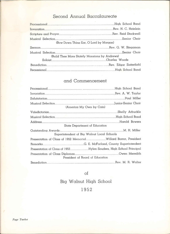 Big Walnut High School Yearbook. 1952: The Flame (p. 15)