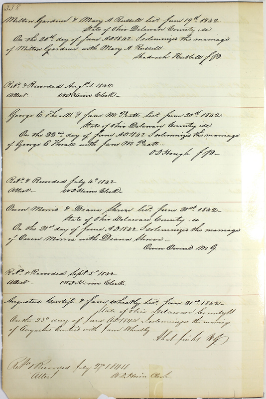 Marriage Records Vol.1 1835-1845 (p. 342)