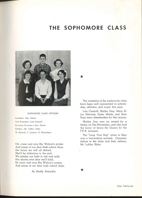 Big Walnut High School Yearbook. 1952: The Flame (p. 34)