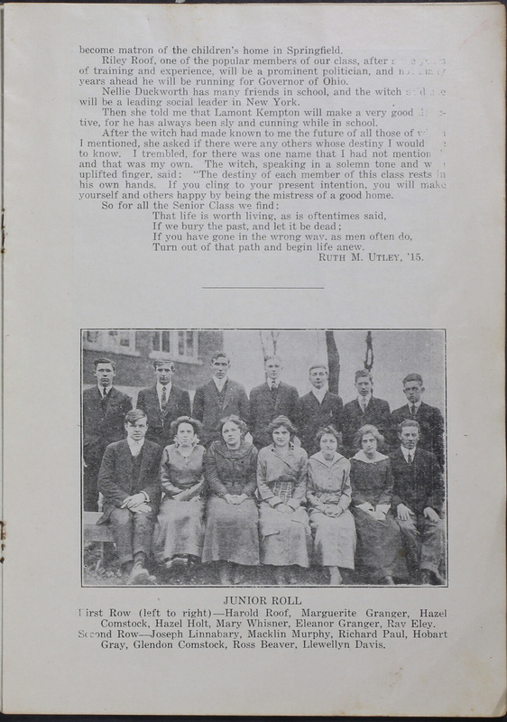 Annual of the Sunbury High School, Sunbury, Ohio. 1915 (p. 11)